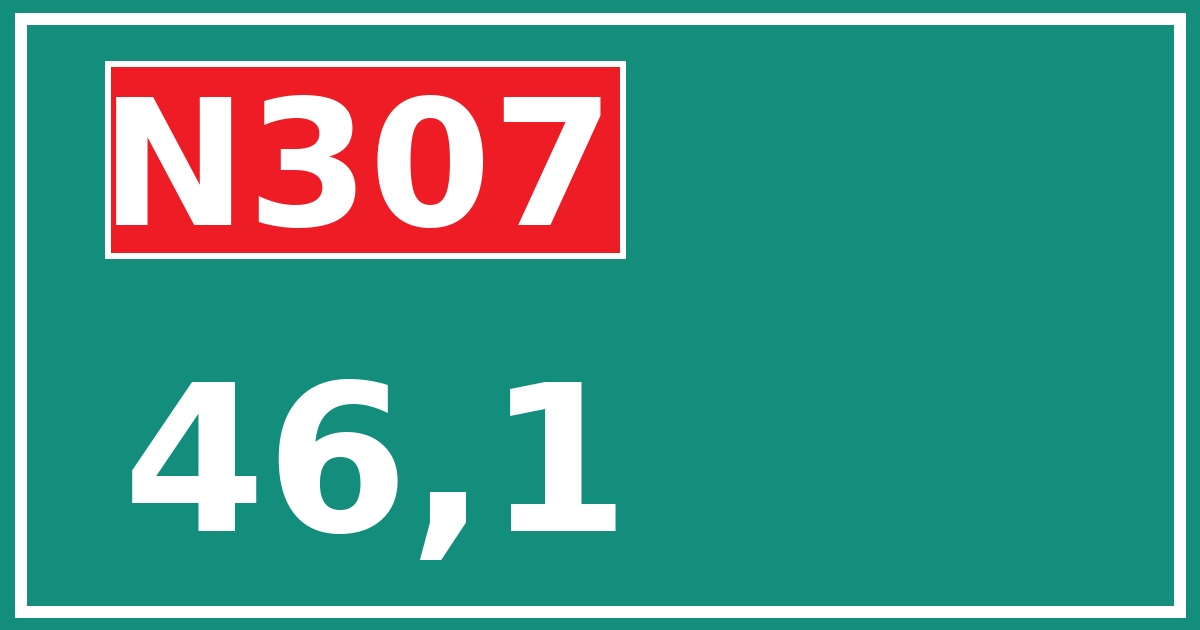 Hectometerbord N307 46,1