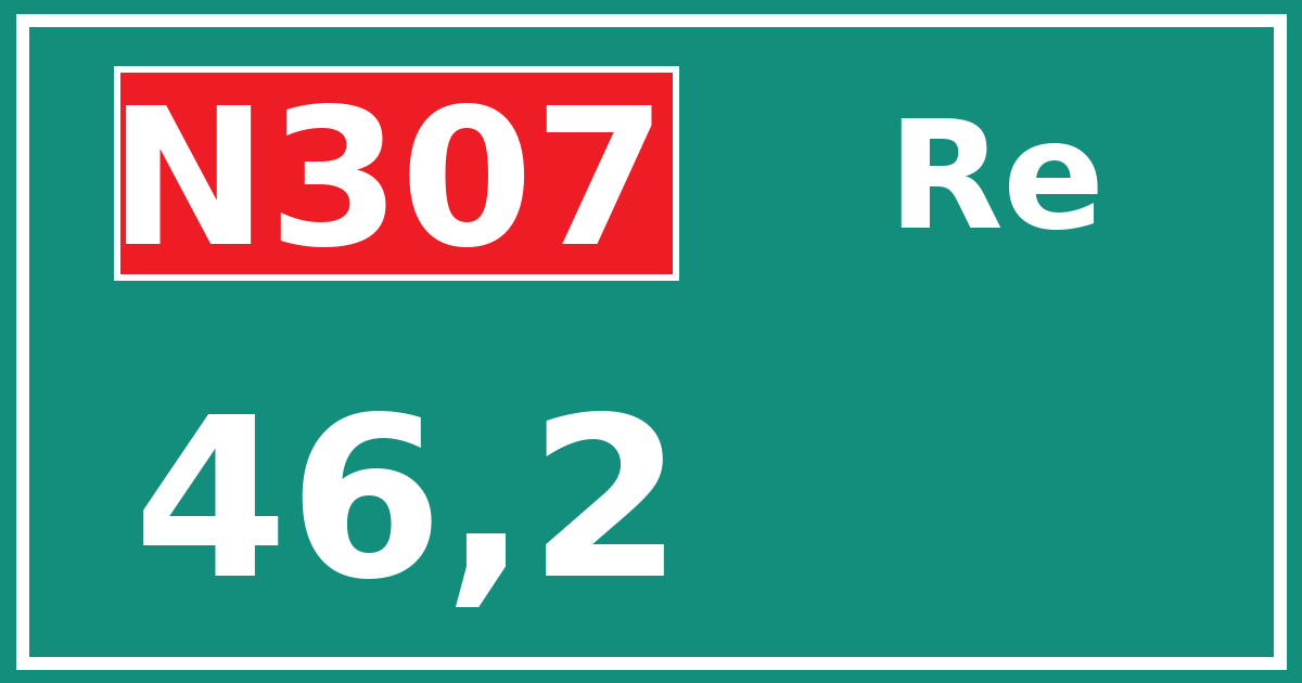 Hectometerbord N307 46,2 zijde Re