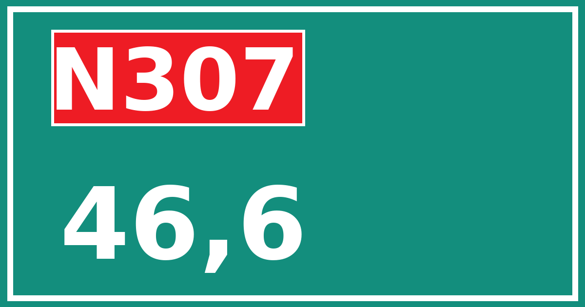 Hectometerbord N307 46,6