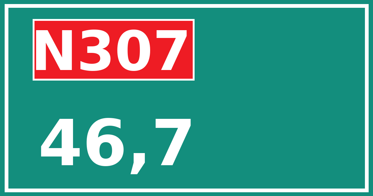 Hectometerbord N307 46,7