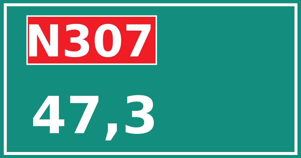 Hectometerbord N307 47,3