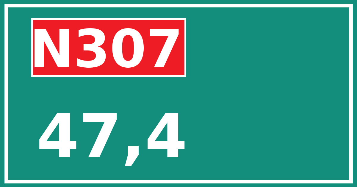 Hectometerbord N307 47,4