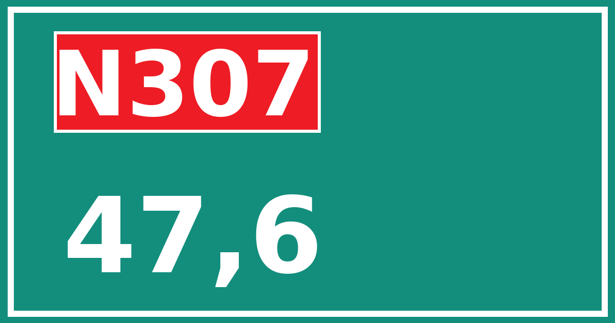 Hectometerbord N307 47,6