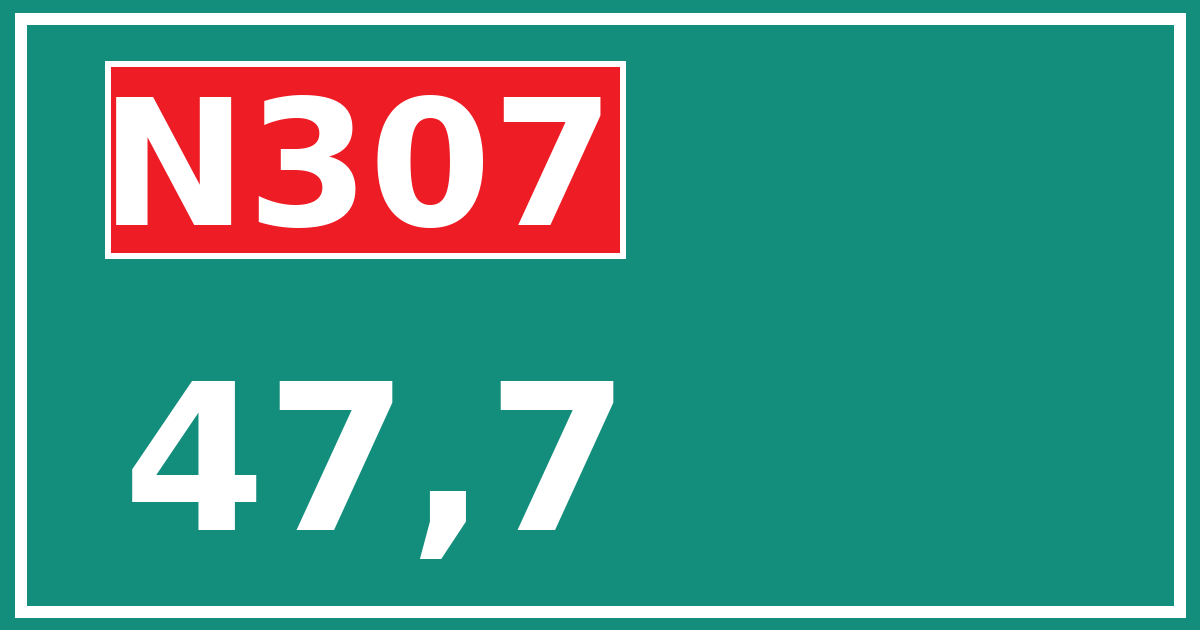Hectometerbord N307 47,7