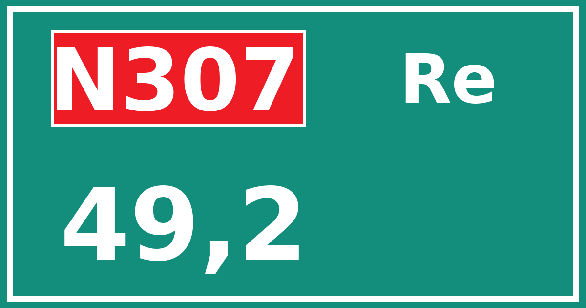 Hectometerbord N307 49,2 zijde Re