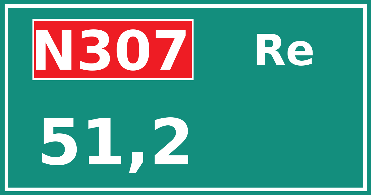 Hectometerbord N307 51,2 zijde Re