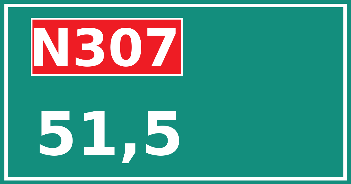 Hectometerbord N307 51,5