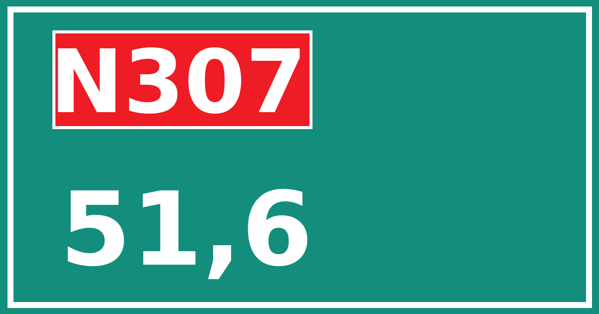 Hectometerbord N307 51,6