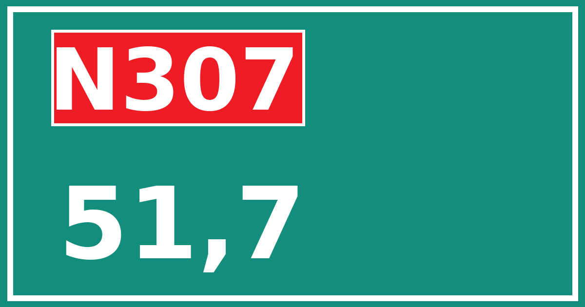Hectometerbord N307 51,7
