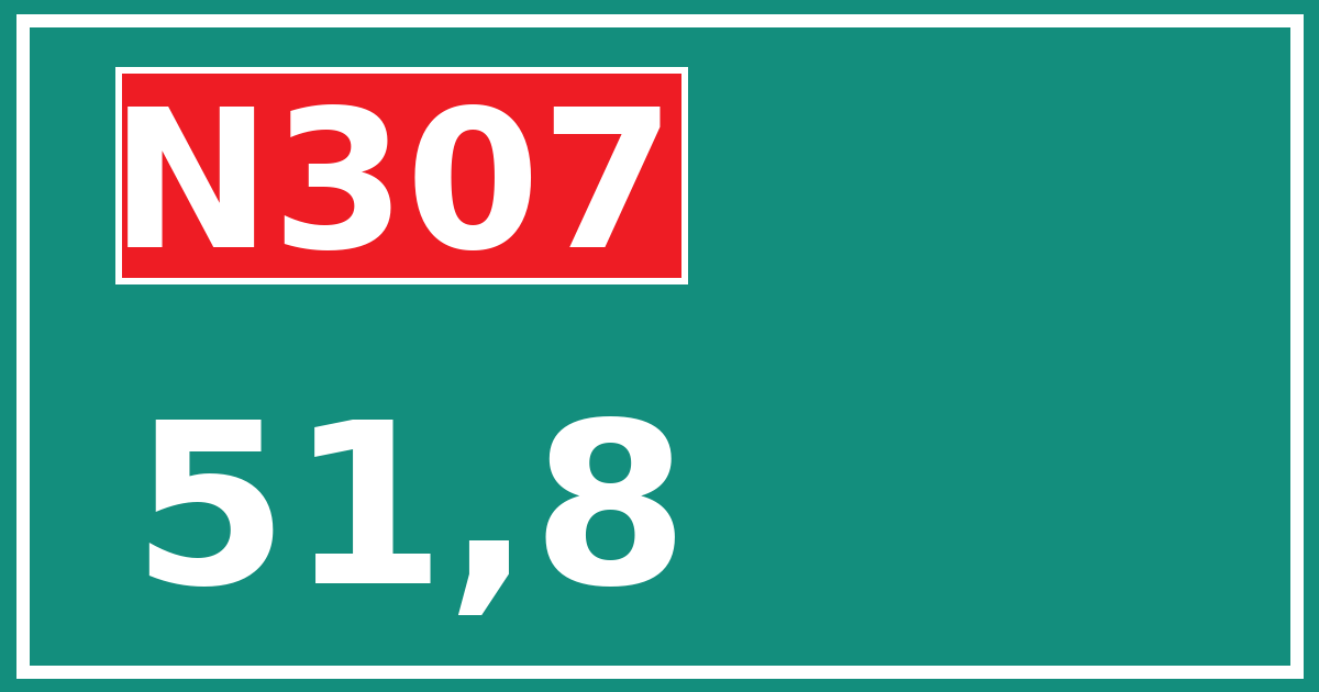 Hectometerbord N307 51,8