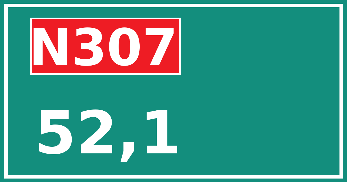 Hectometerbord N307 52,1