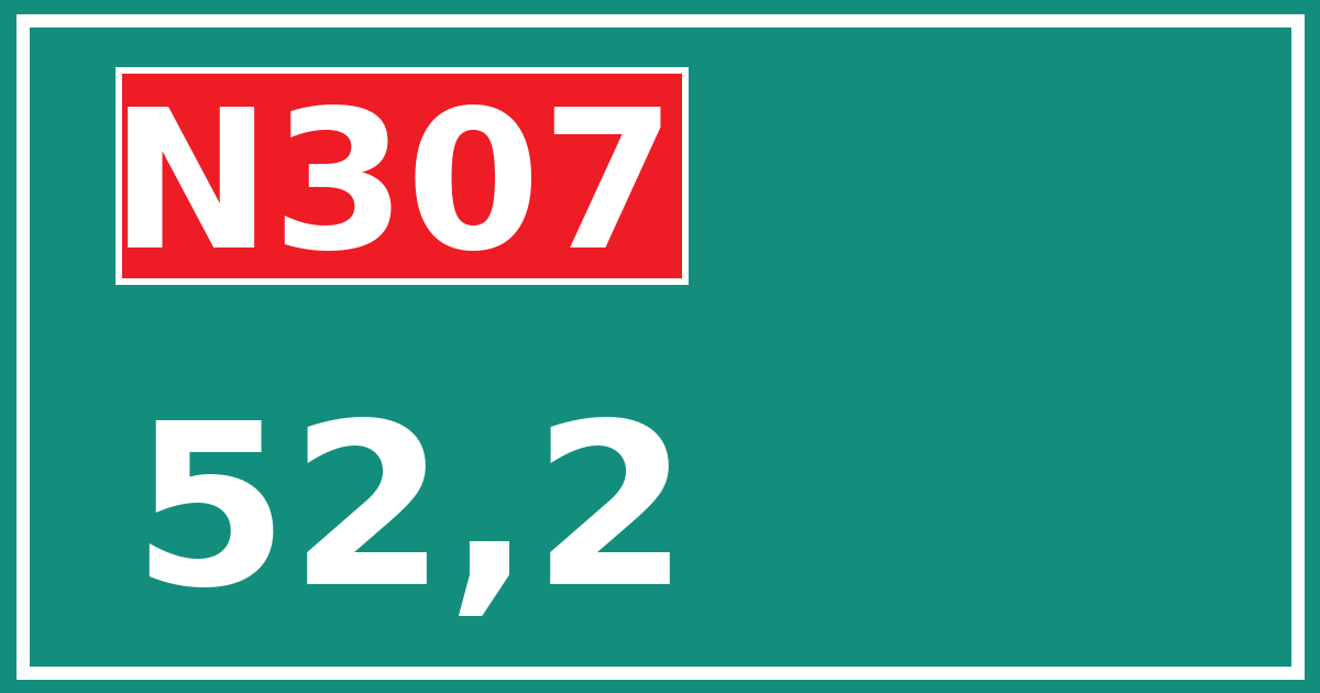 Hectometerbord N307 52,2