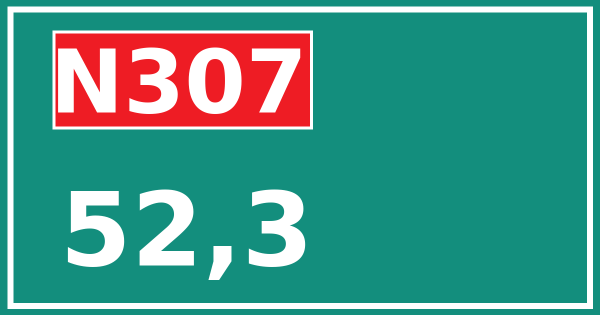 Hectometerbord N307 52,3
