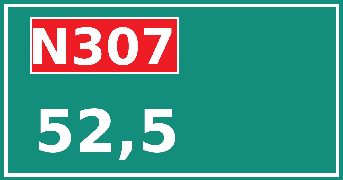 Hectometerbord N307 52,5