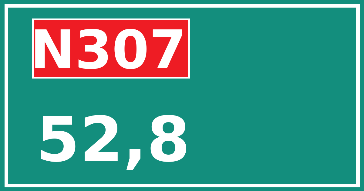 Hectometerbord N307 52,8