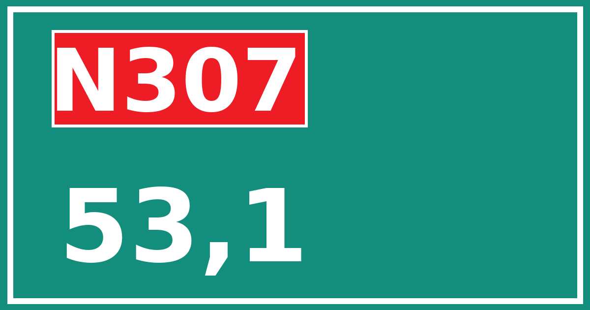 Hectometerbord N307 53,1