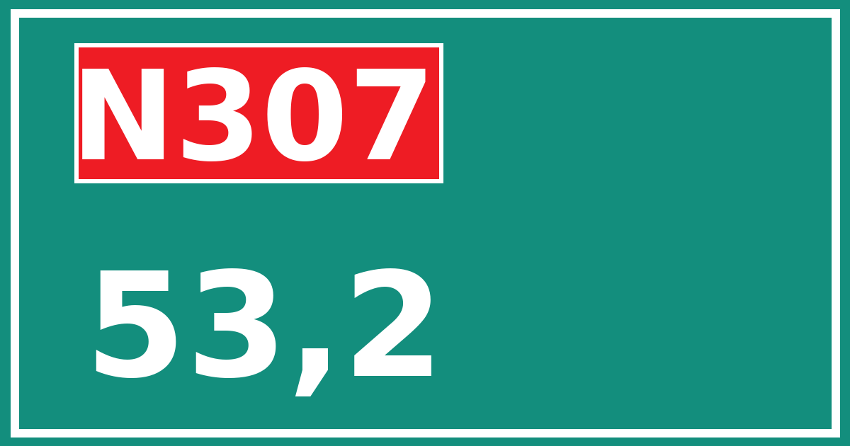 Hectometerbord N307 53,2