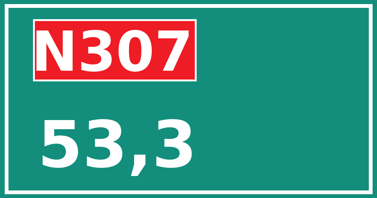 Hectometerbord N307 53,3