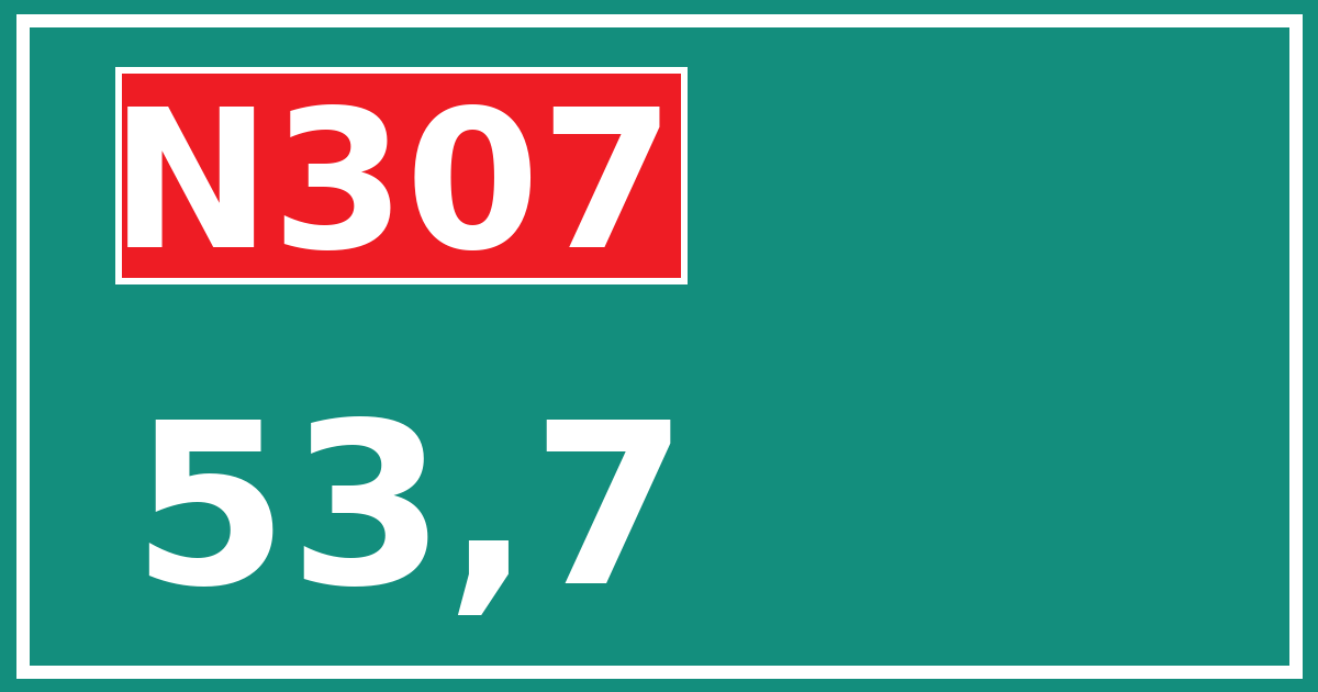 Hectometerbord N307 53,7