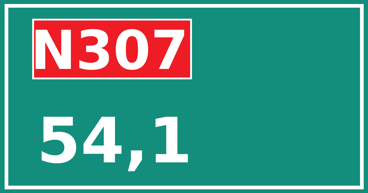 Hectometerbord N307 54,1