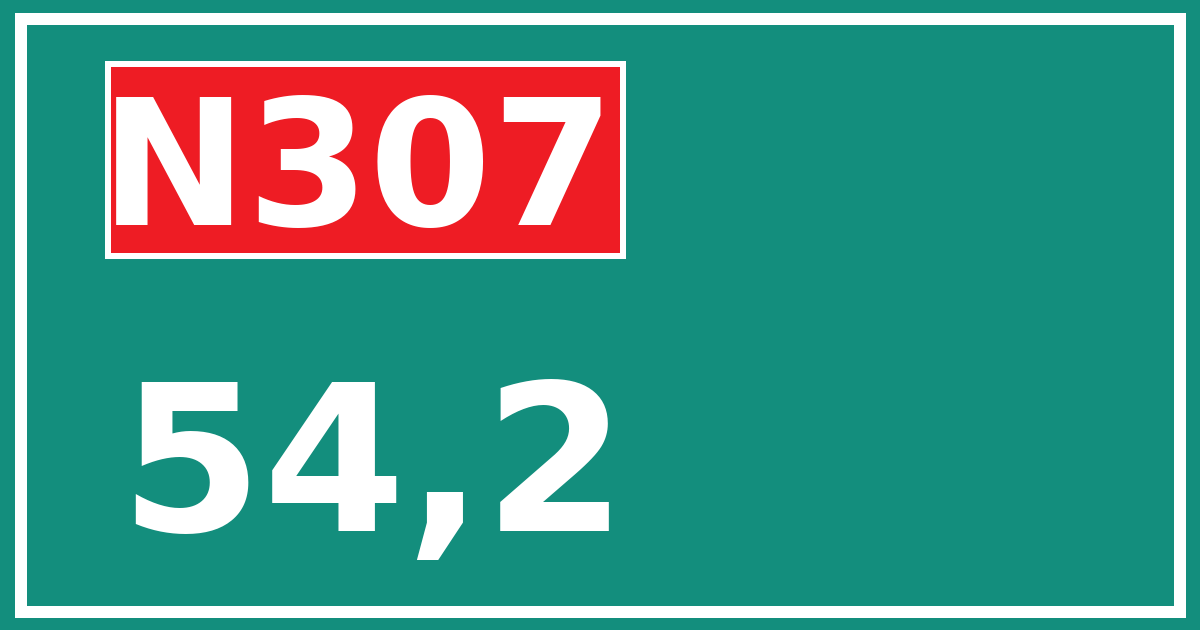 Hectometerbord N307 54,2
