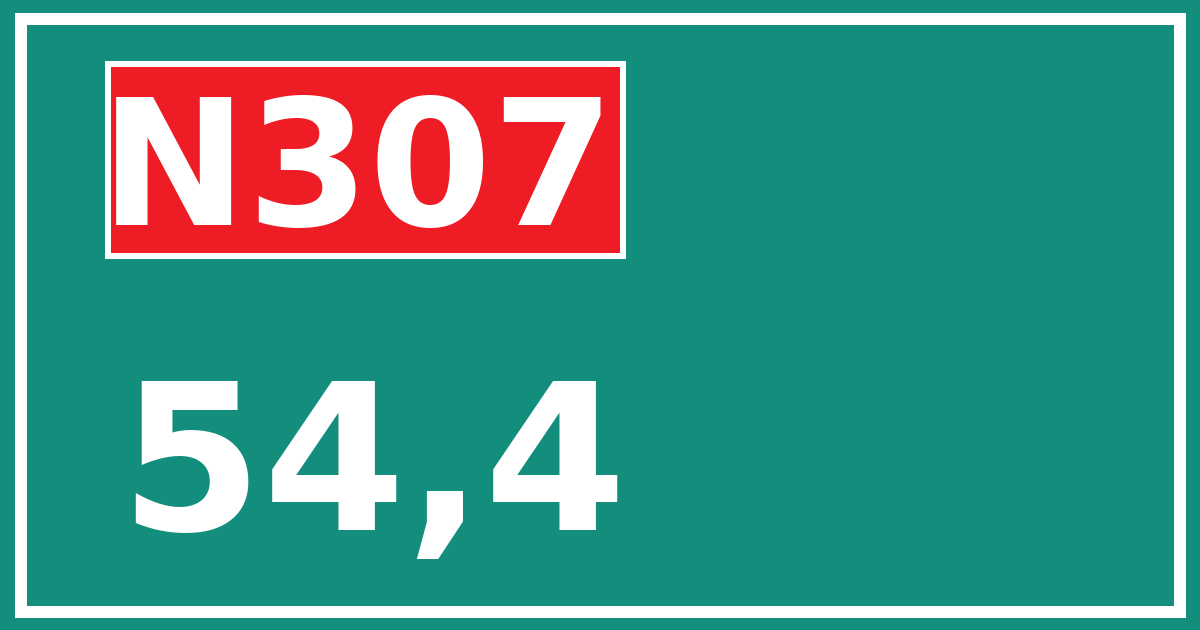 Hectometerbord N307 54,4