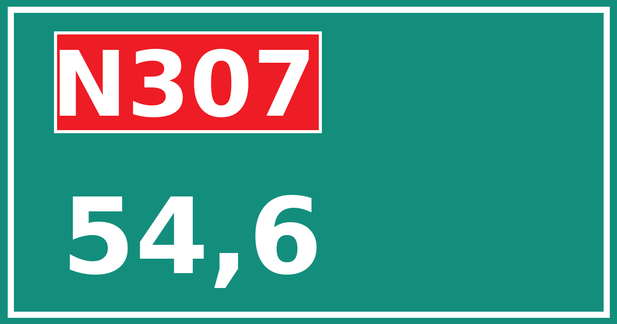 Hectometerbord N307 54,6