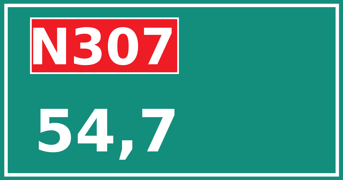 Hectometerbord N307 54,7