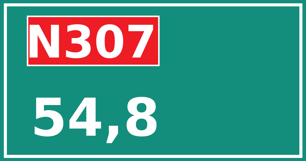 Hectometerbord N307 54,8