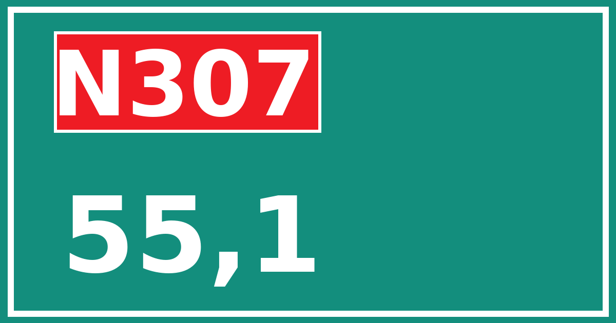 Hectometerbord N307 55,1