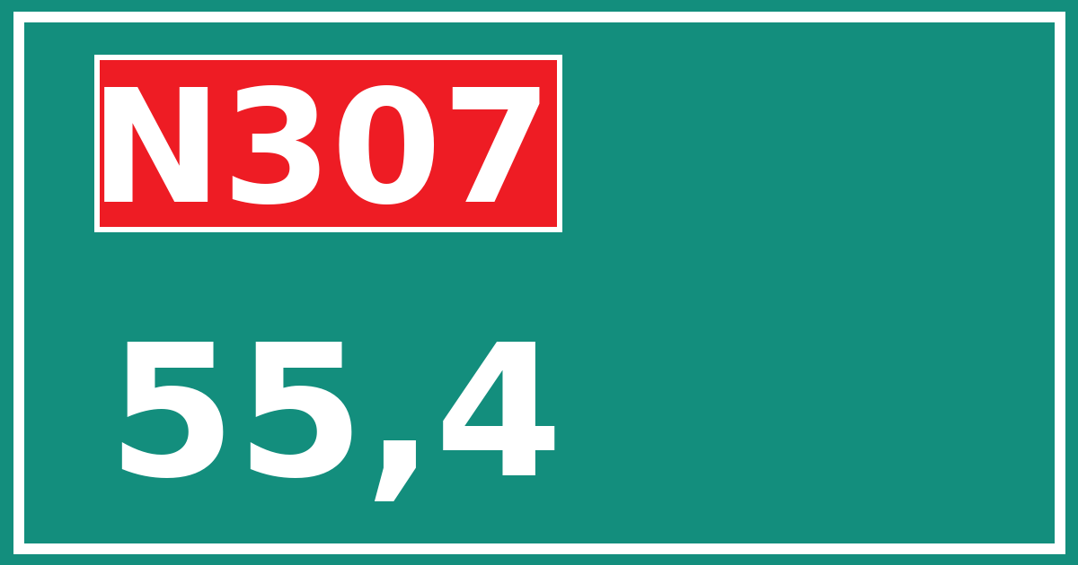 Hectometerbord N307 55,4