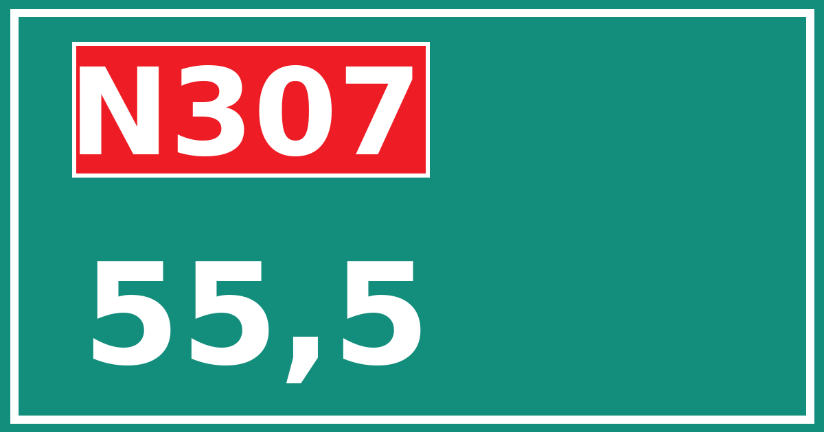 Hectometerbord N307 55,5