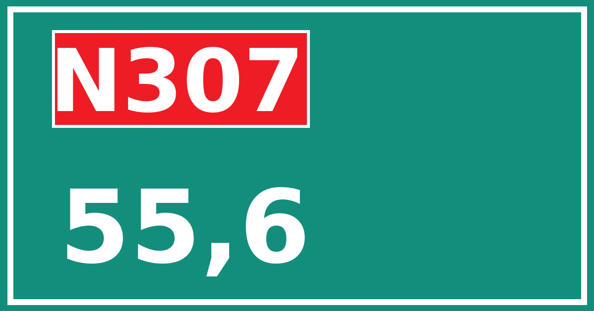 Hectometerbord N307 55,6