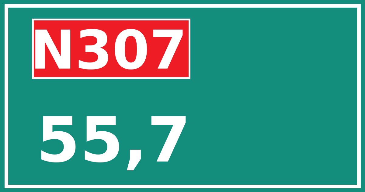 Hectometerbord N307 55,7
