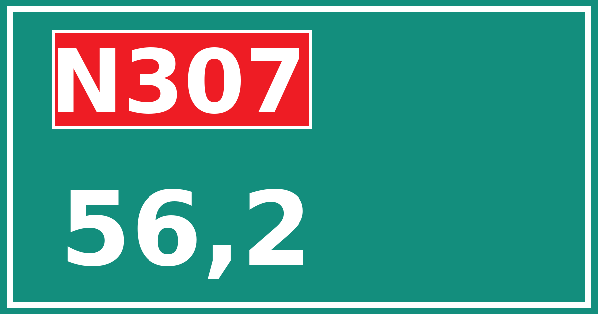 Hectometerbord N307 56,2