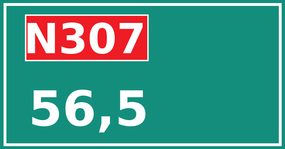 Hectometerbord N307 56,5
