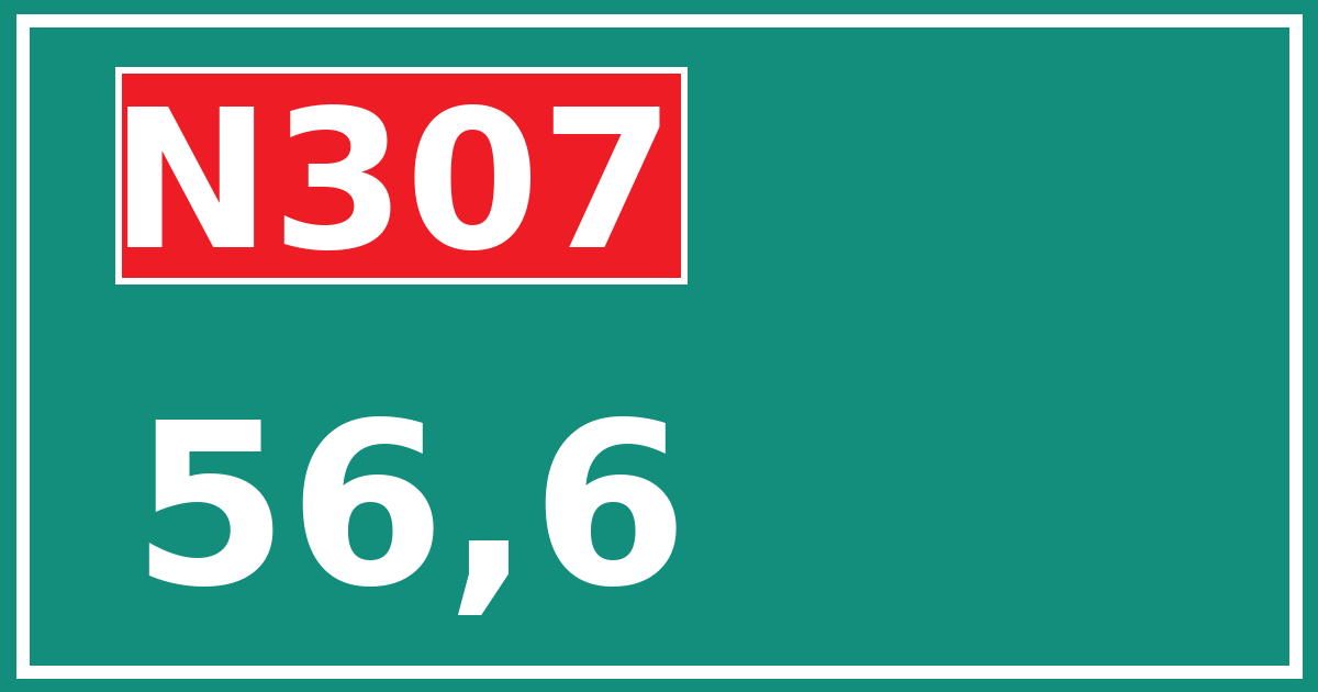 Hectometerbord N307 56,6