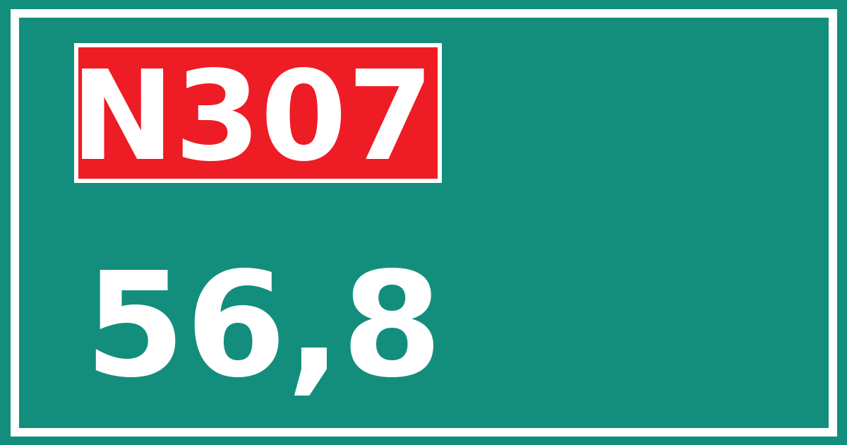Hectometerbord N307 56,8