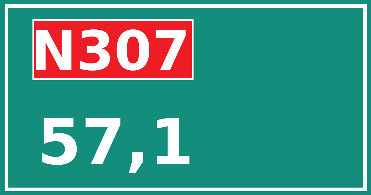 Hectometerbord N307 57,1
