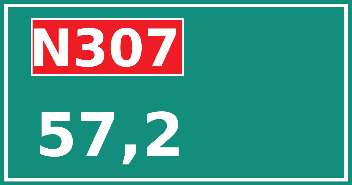 Hectometerbord N307 57,2