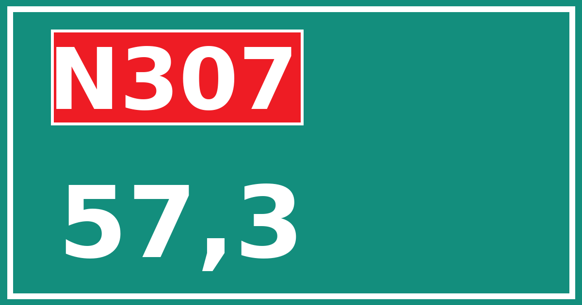 Hectometerbord N307 57,3