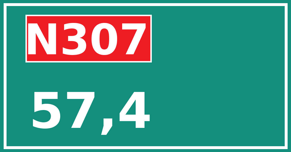Hectometerbord N307 57,4