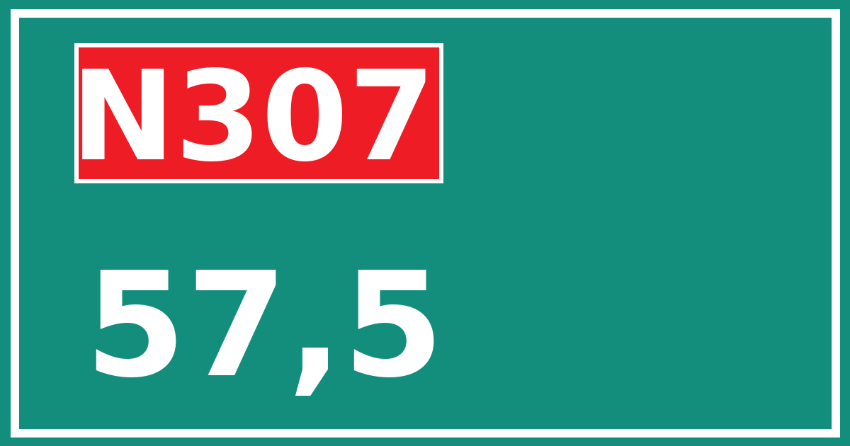 Hectometerbord N307 57,5