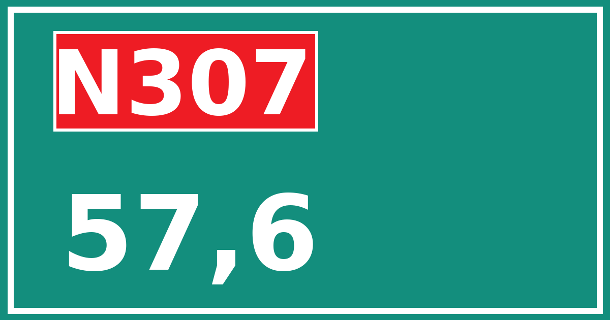 Hectometerbord N307 57,6