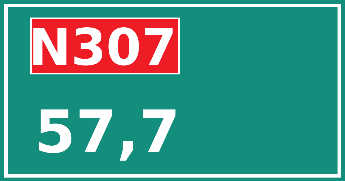 Hectometerbord N307 57,7