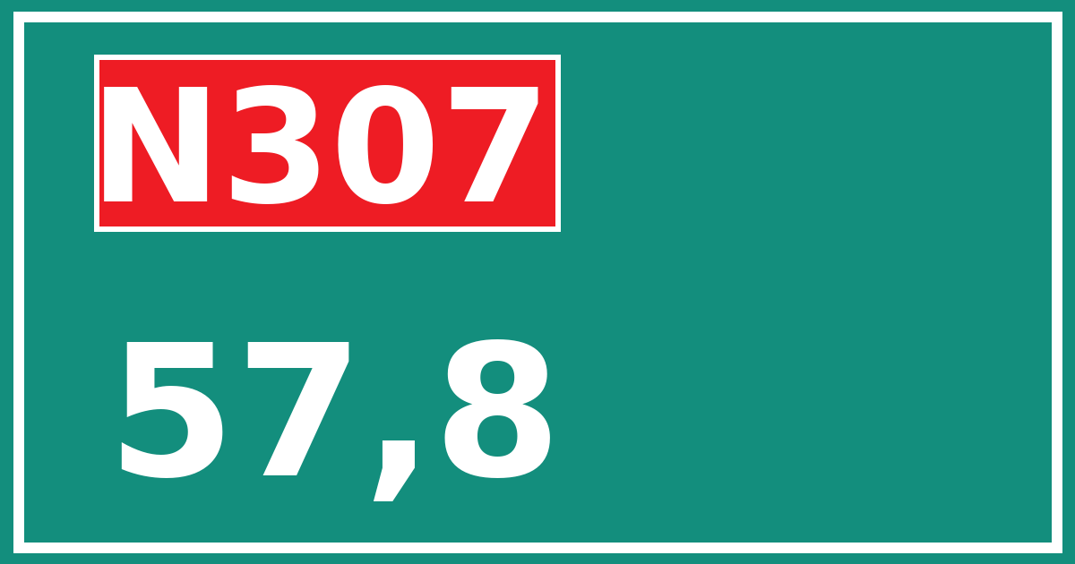Hectometerbord N307 57,8