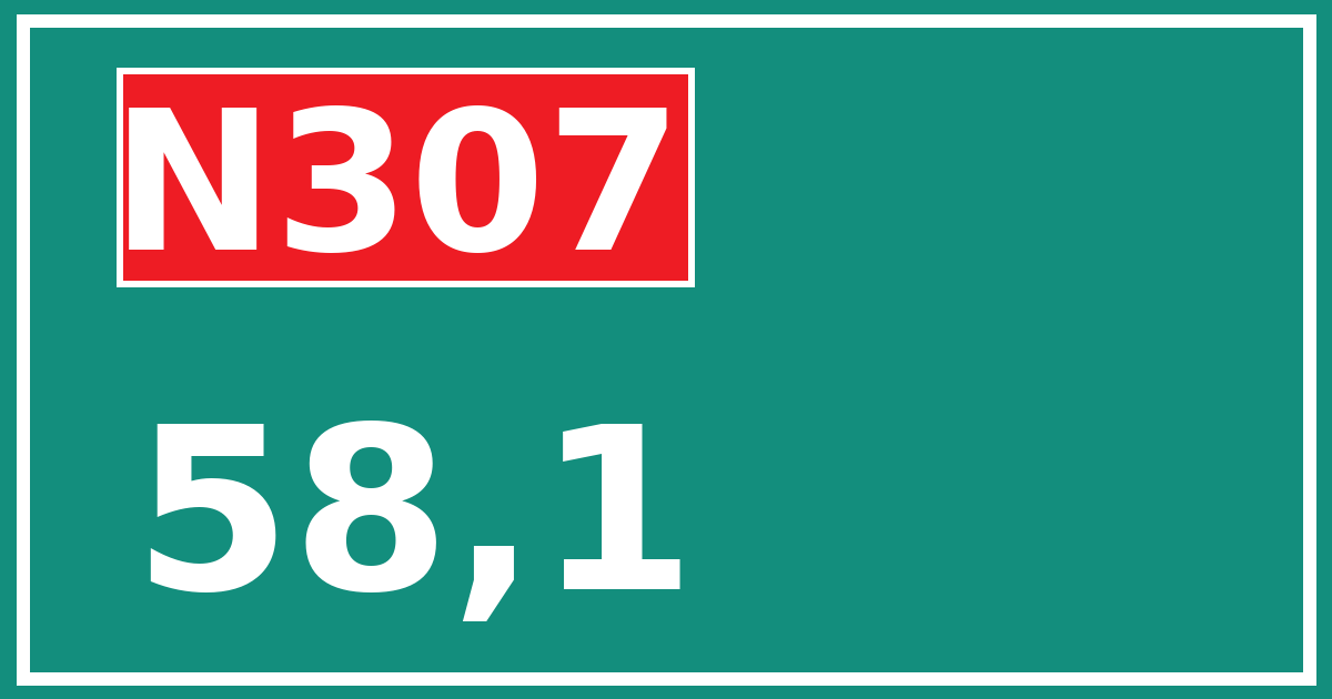 Hectometerbord N307 58,1