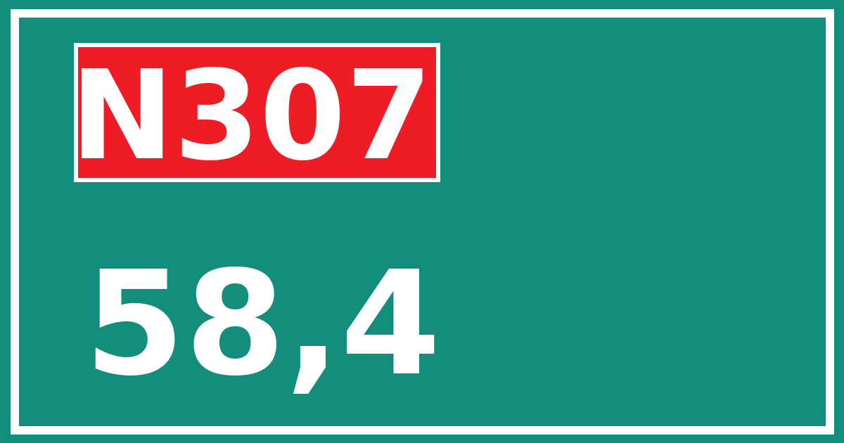 Hectometerbord N307 58,4