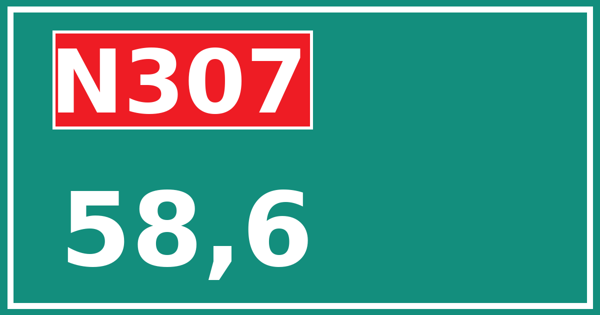 Hectometerbord N307 58,6