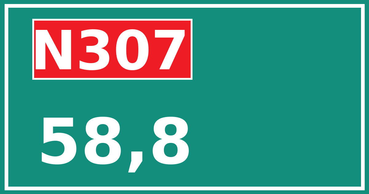 Hectometerbord N307 58,8